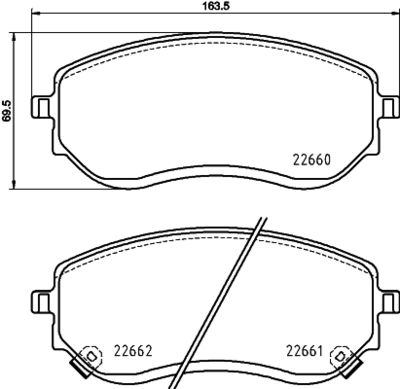 8DB355037901 HELLA Комплект тормозных колодок, дисковый тормоз