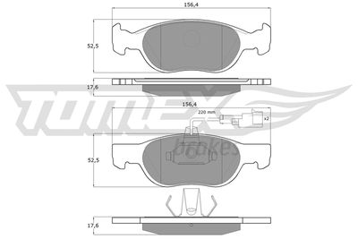 TX1187 TOMEX Brakes Комплект тормозных колодок, дисковый тормоз