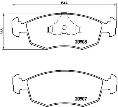 P24019 BREMBO Комплект тормозных колодок, дисковый тормоз