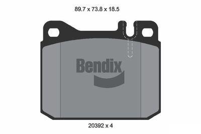 BPD1704 BENDIX Braking Комплект тормозных колодок, дисковый тормоз