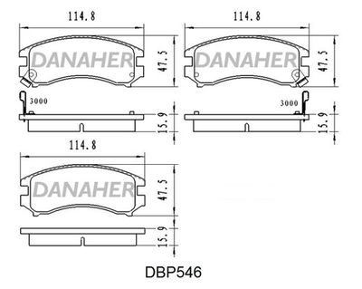 DBP546 DANAHER Комплект тормозных колодок, дисковый тормоз