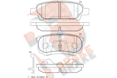 RB1746 R BRAKE Комплект тормозных колодок, дисковый тормоз