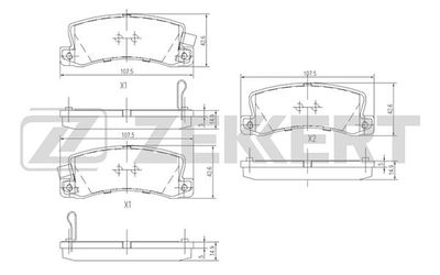 BS1216 ZEKKERT Комплект тормозных колодок, дисковый тормоз