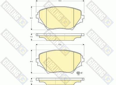 6132519 GIRLING Комплект тормозных колодок, дисковый тормоз