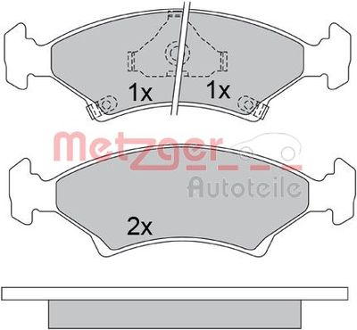 1170666 METZGER Комплект тормозных колодок, дисковый тормоз