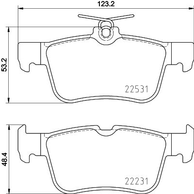 8DB355039831 HELLA Комплект тормозных колодок, дисковый тормоз