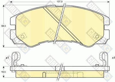 6111869 GIRLING Комплект тормозных колодок, дисковый тормоз