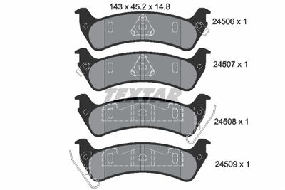 2450601 TEXTAR Комплект тормозных колодок, дисковый тормоз