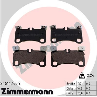 246141659 ZIMMERMANN Комплект тормозных колодок, дисковый тормоз