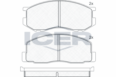 140523 ICER Комплект тормозных колодок, дисковый тормоз