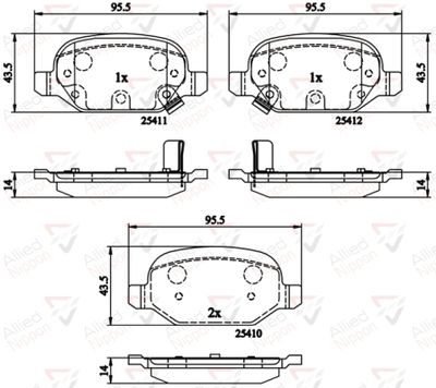 ADB31559 COMLINE Комплект тормозных колодок, дисковый тормоз