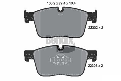 BPD1882 BENDIX Braking Комплект тормозных колодок, дисковый тормоз