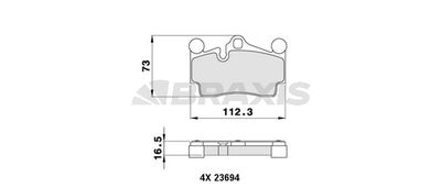 AA0202 BRAXIS Комплект тормозных колодок, дисковый тормоз