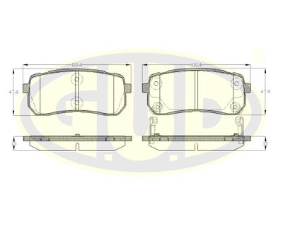 GBP880176 G.U.D. Комплект тормозных колодок, дисковый тормоз