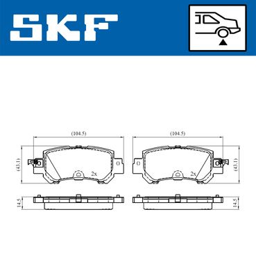 VKBP90418A SKF Комплект тормозных колодок, дисковый тормоз