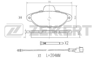 BS2939 ZEKKERT Комплект тормозных колодок, дисковый тормоз