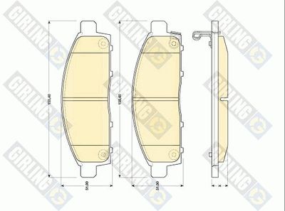 6134359 GIRLING Комплект тормозных колодок, дисковый тормоз