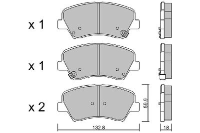 BPHY1006 AISIN Комплект тормозных колодок, дисковый тормоз