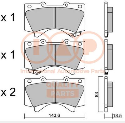 70417210P IAP QUALITY PARTS Комплект тормозных колодок, дисковый тормоз