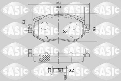 6214041 SASIC Комплект тормозных колодок, дисковый тормоз