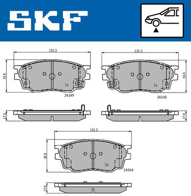 VKBP80619A SKF Комплект тормозных колодок, дисковый тормоз