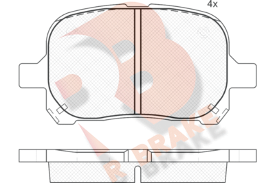 RB1632399 R BRAKE Комплект тормозных колодок, дисковый тормоз