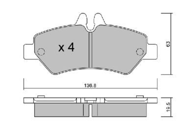 BPVW2001 AISIN Комплект тормозных колодок, дисковый тормоз