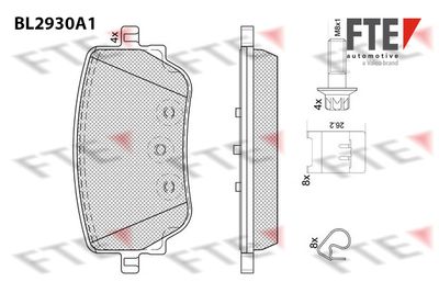 BL2930A1 FTE Комплект тормозных колодок, дисковый тормоз