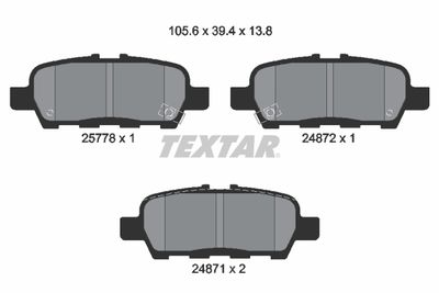 2577801 TEXTAR Комплект тормозных колодок, дисковый тормоз