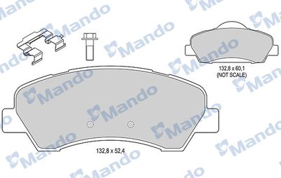 MBF015283 MANDO Комплект тормозных колодок, дисковый тормоз