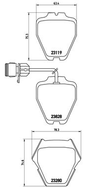 P85054 BREMBO Комплект тормозных колодок, дисковый тормоз