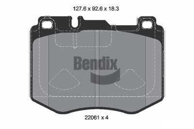 BPD2357 BENDIX Braking Комплект тормозных колодок, дисковый тормоз