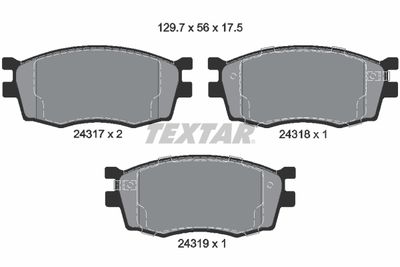 2431701 TEXTAR Комплект тормозных колодок, дисковый тормоз