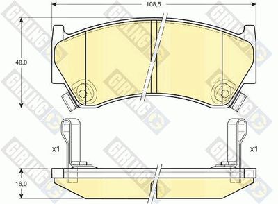 6131809 GIRLING Комплект тормозных колодок, дисковый тормоз