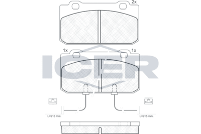 180943 ICER Комплект тормозных колодок, дисковый тормоз