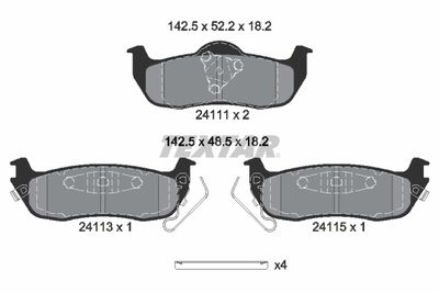 2411103 TEXTAR Комплект тормозных колодок, дисковый тормоз