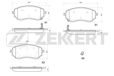 BS1170 ZEKKERT Комплект тормозных колодок, дисковый тормоз