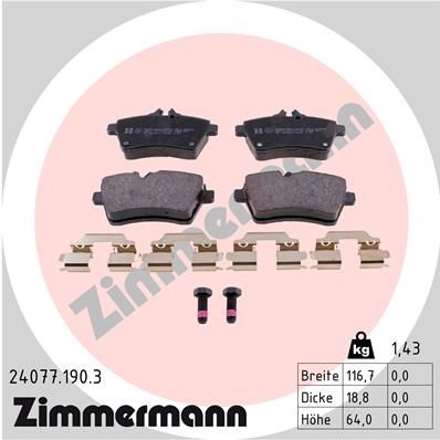 240771903 ZIMMERMANN Комплект тормозных колодок, дисковый тормоз