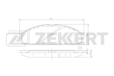 BS3027 ZEKKERT Комплект тормозных колодок, дисковый тормоз