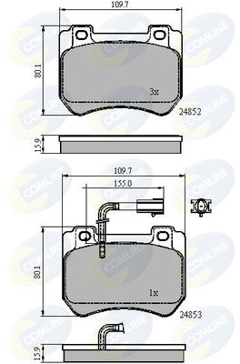 CBP12102 COMLINE Комплект тормозных колодок, дисковый тормоз