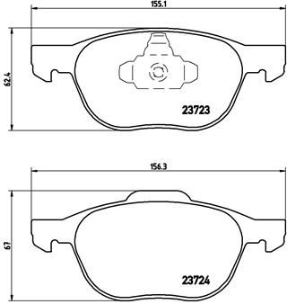 P24061 BREMBO Комплект тормозных колодок, дисковый тормоз