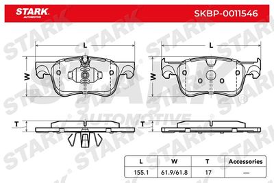 SKBP0011546 Stark Комплект тормозных колодок, дисковый тормоз