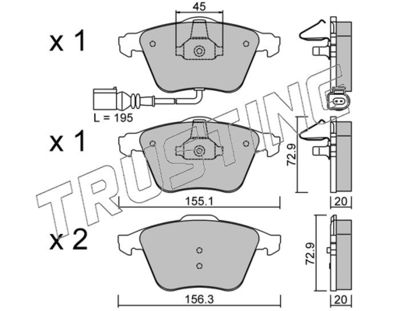 5654 TRUSTING Комплект тормозных колодок, дисковый тормоз