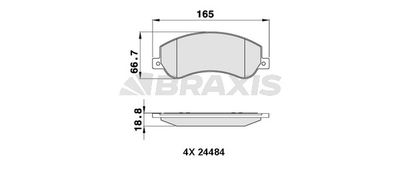 AA0292 BRAXIS Комплект тормозных колодок, дисковый тормоз