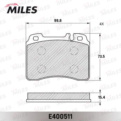 E400511 MILES Комплект тормозных колодок, дисковый тормоз