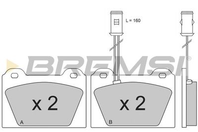 BP2164 BREMSI Комплект тормозных колодок, дисковый тормоз