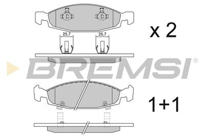 BP2865 BREMSI Комплект тормозных колодок, дисковый тормоз