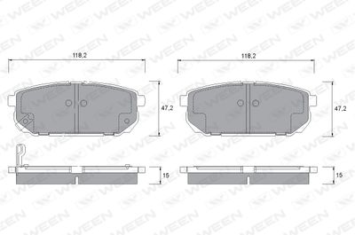 1511186 WEEN Комплект тормозных колодок, дисковый тормоз