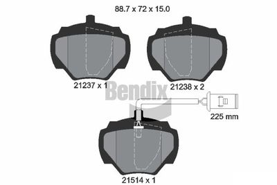 BPD1770 BENDIX Braking Комплект тормозных колодок, дисковый тормоз