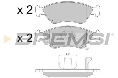 BP2910 BREMSI Комплект тормозных колодок, дисковый тормоз